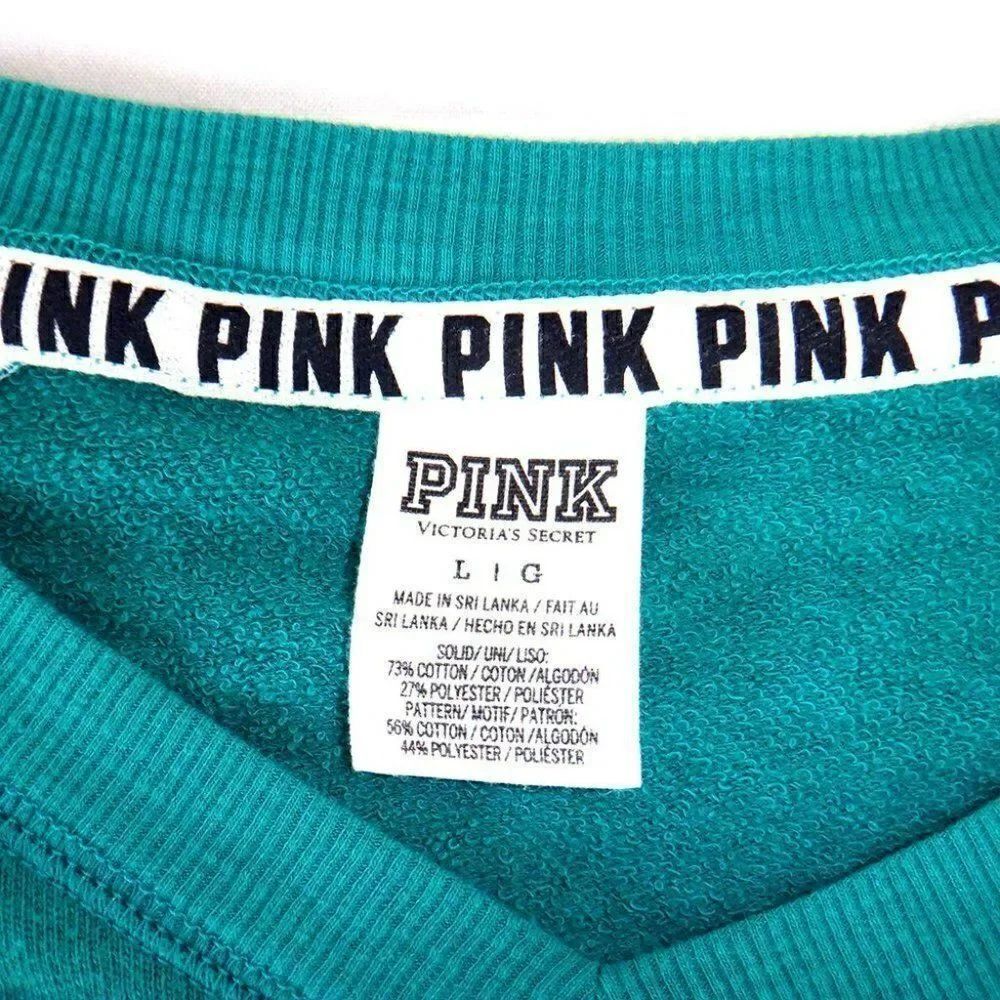 Victoria Secrets Pink teal green 86 L/S top - Picture 3 of 5